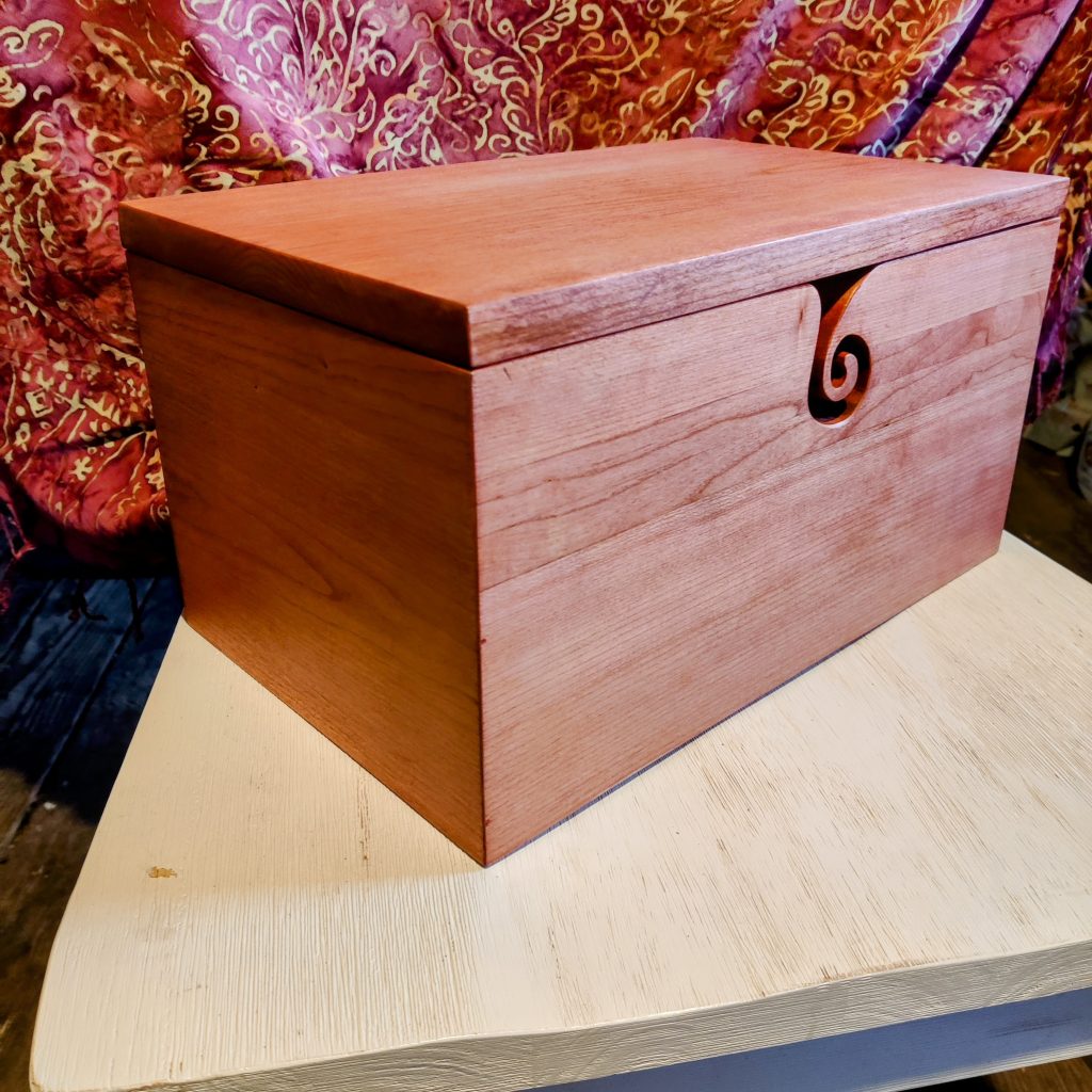 Yarn & Crochet Box ❦ Solid Cherry Wood