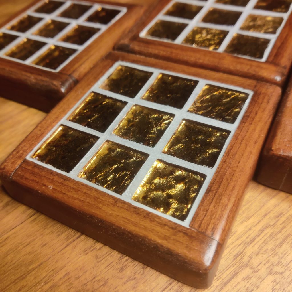 Coaster Set with Golden Tiles II